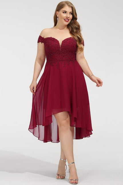 Robe Asymétrique Rouge Velours Élégant - gallery 6