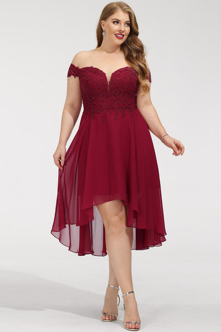 Robe Asymétrique Cocktail Bordeaux - gallery 6