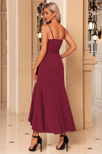 Robe Asymétrique Maxi Froncée Émeraude - gallery 9