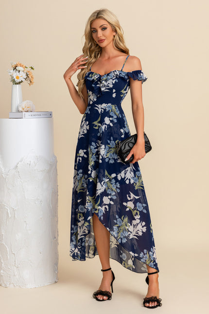 Robe Asymétrique Vêtement Élégant En Mousseline - gallery 9