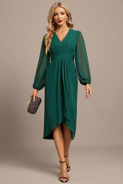 Robe Asymétrique Vert Émeraude Élégante - gallery 3