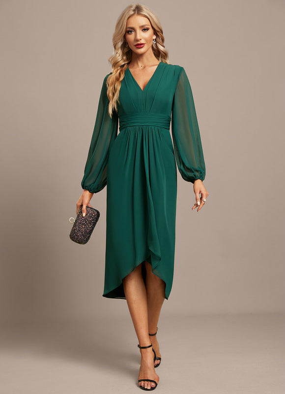 Robe Asymétrique Vert Émeraude Élégante - gallery 3