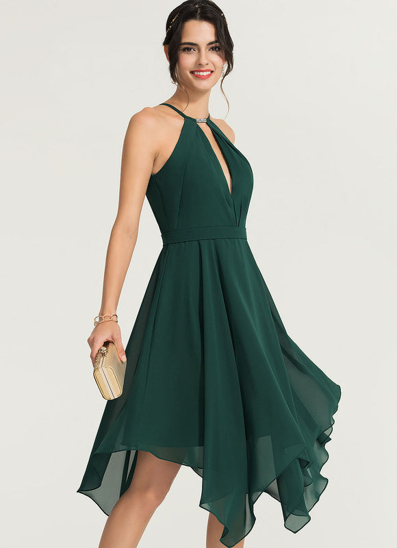 Robe Asymétrique Chic Asymétrique Perlé - gallery 2