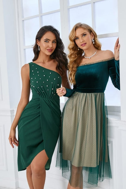 Robe Asymétrique Émeraude Céleste - gallery 5