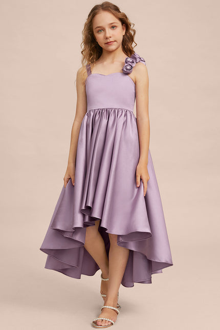 Robe Asymétrique Satin Lilas 3D - gallery 4