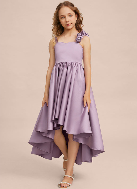 Robe Asymétrique Satin Lilas 3D - gallery 4