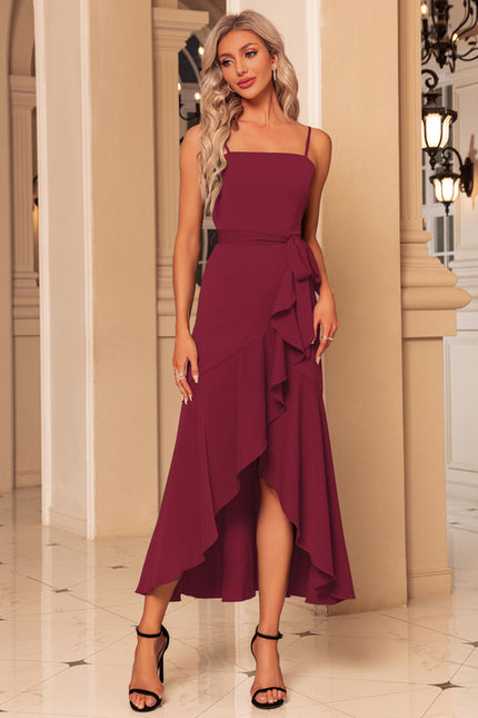 Robe Asymétrique Maxi Froncée Émeraude - gallery 8