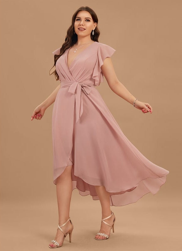 Robe Asymétrique Fluide Vert Pâle - gallery 5