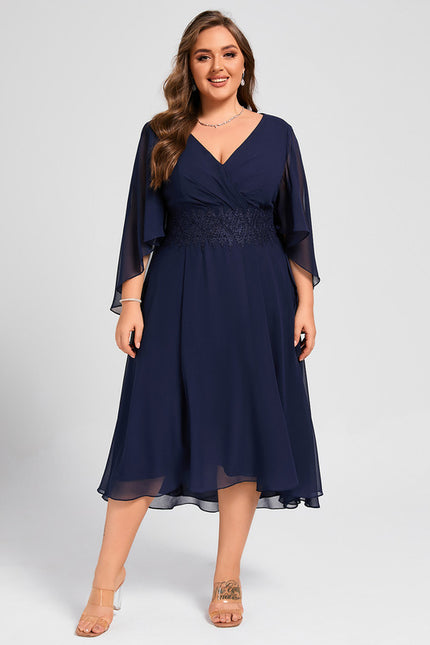 Robe Asymétrique Fluide Marine Élégante - gallery 9