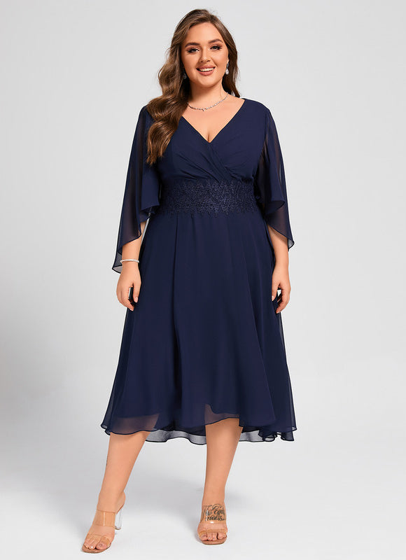 Robe Asymétrique Fluide Marine Élégante - gallery 9