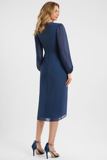 Robe Asymétrique Cocktail Bordeaux Volants - gallery 4