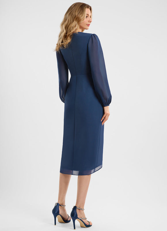 Robe Asymétrique Cocktail Bordeaux Volants - gallery 4