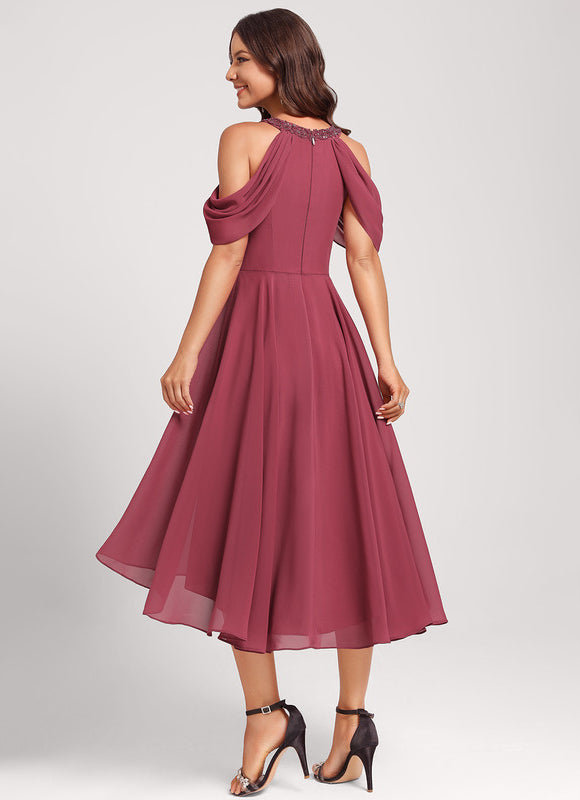 Robe Asymétrique Bicolore Chic - gallery 3