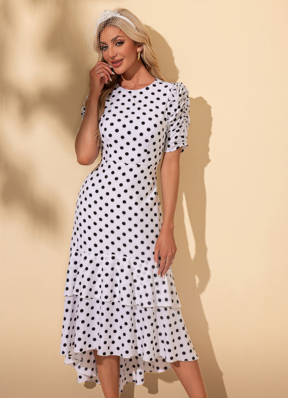 Robe Asymétrique À Pois Chic - gallery 5