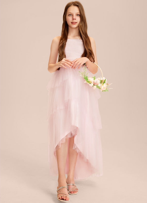 Robe Asymétrique Tulle Rose Pastel - gallery 2