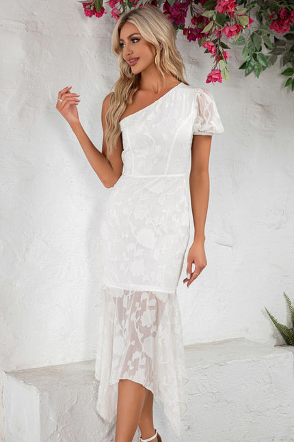 Robe Asymétrique Blanche Florale