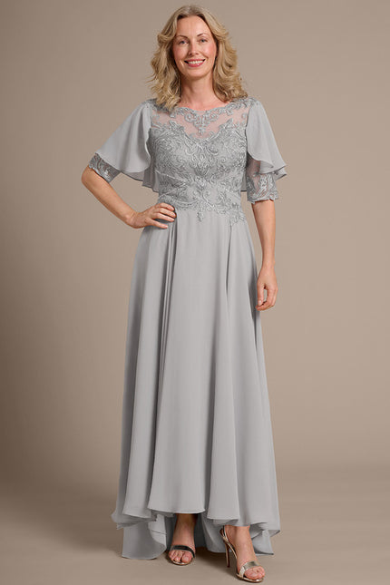 Robe Asymétrique Grise Élégante - gallery 5