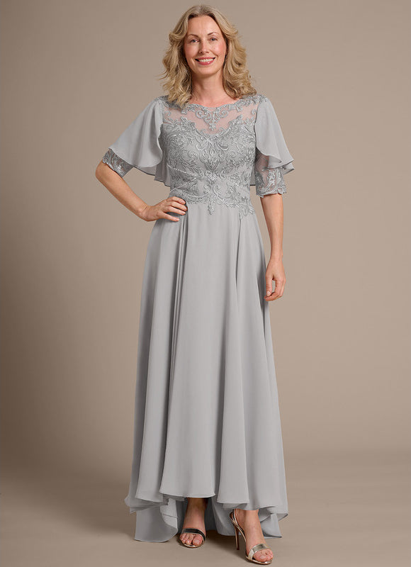 Robe Asymétrique Grise Élégante - gallery 5