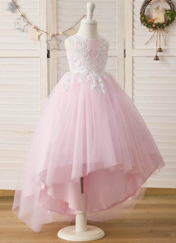 Robe Asymétrique Tulle Rose Décorative - gallery 1
