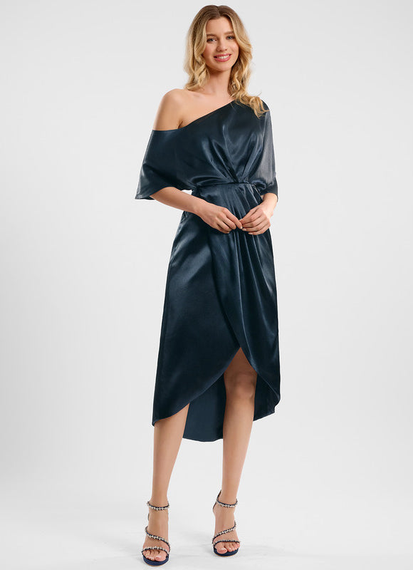 Robe Noire Epaule Asymétrique - gallery 1