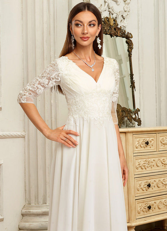 Robe Asymétrique Élégante Dentelle - gallery 3
