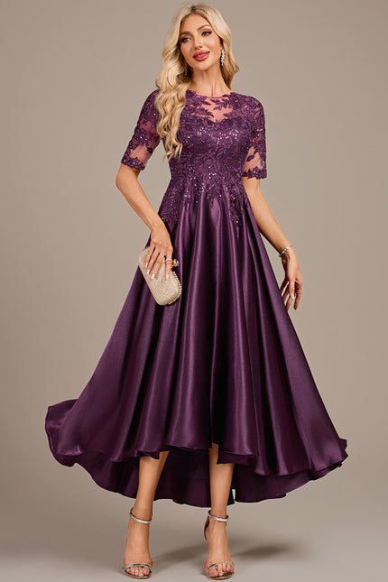 Robe Asymétrique Satinée Irisée