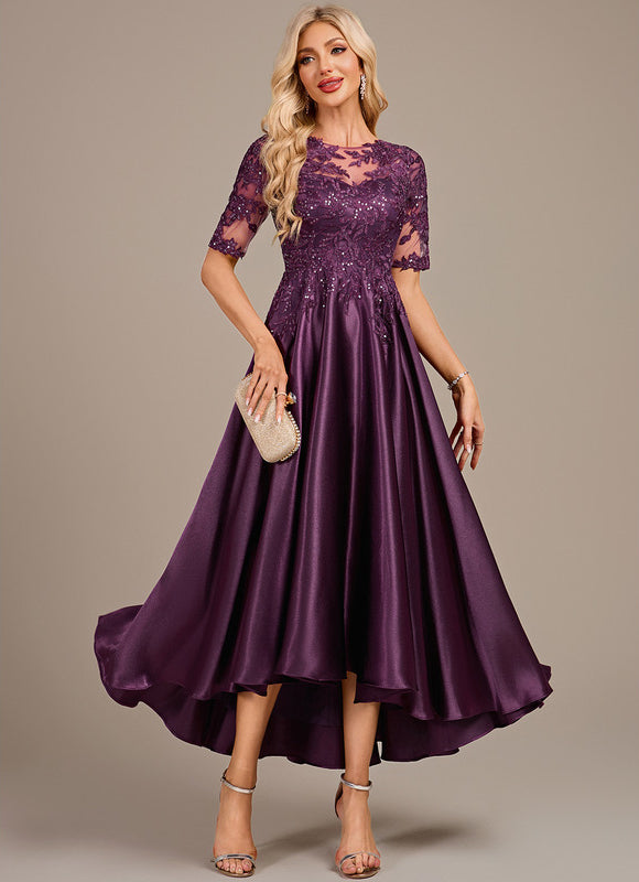 Robe Asymétrique Satinée Irisée