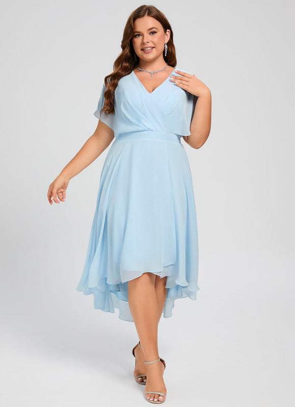 Robe Asymétrique Fluide Vert Pâle - gallery 7
