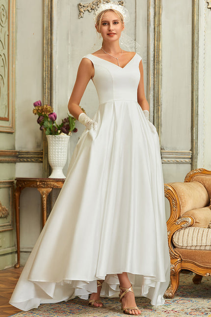 Robe Asymétrique Satinée Épurée