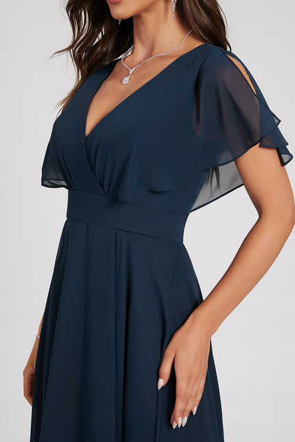 Robe Courte Asymétrique Coupe Trapèze À Volants - gallery 6