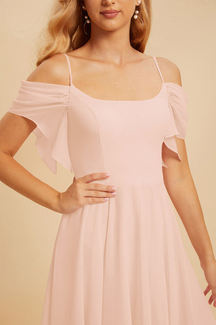 Robe Asymétrique Col Carré Aérienne - gallery 4