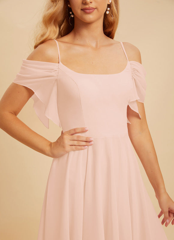 Robe Asymétrique Col Carré Aérienne - gallery 4