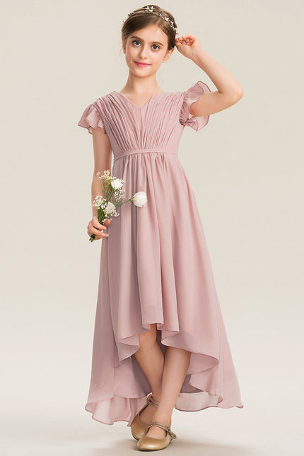 Robe Asymétrique Rose Flottante - gallery 1