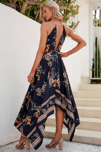 Robe Asymétrique Maxi Tropicale - gallery 5