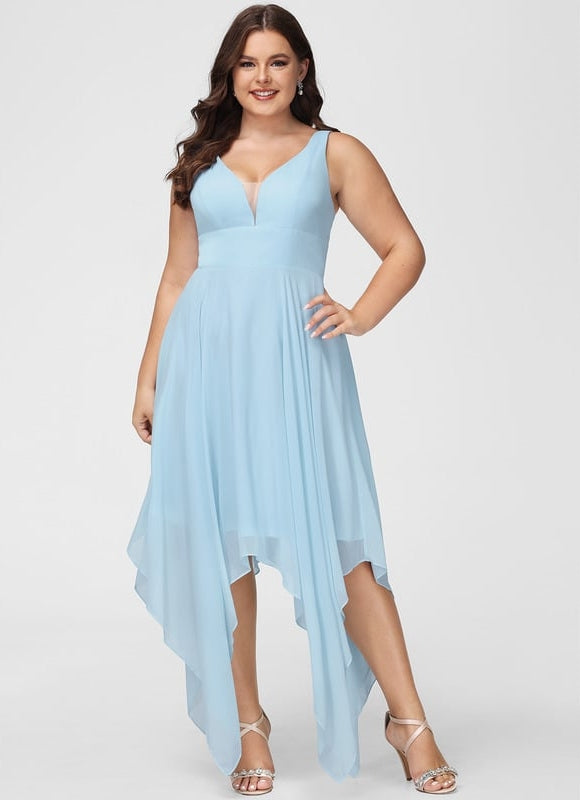 Robe Asymétrique Fluide Vert Pâle - gallery 7