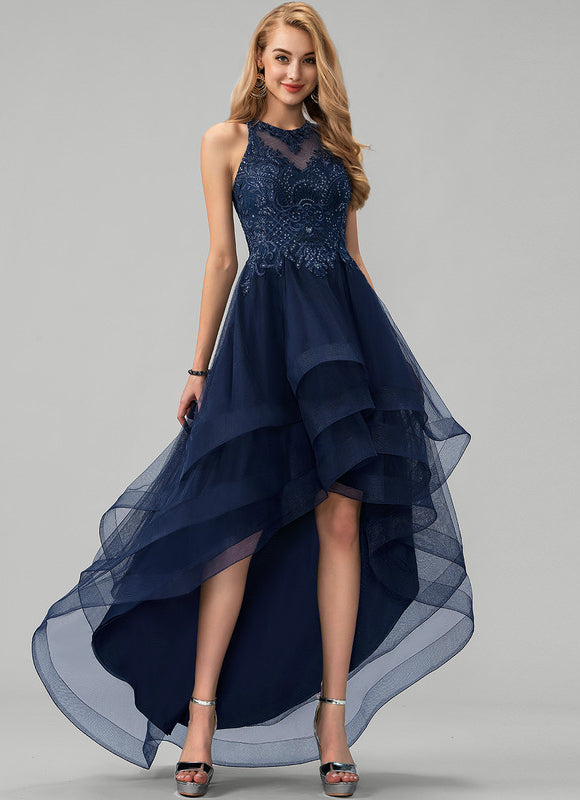 Robe Asymétrique Tulle Ondulée