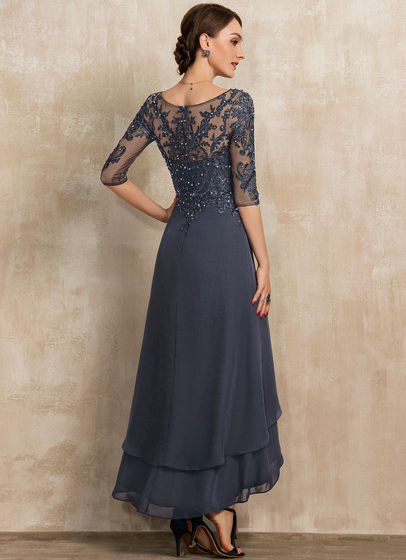 Robe Asymétrique Chasuble Perlée - gallery 4