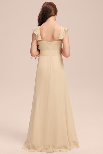 Robe Asymétrique Flottante Beige - gallery 2