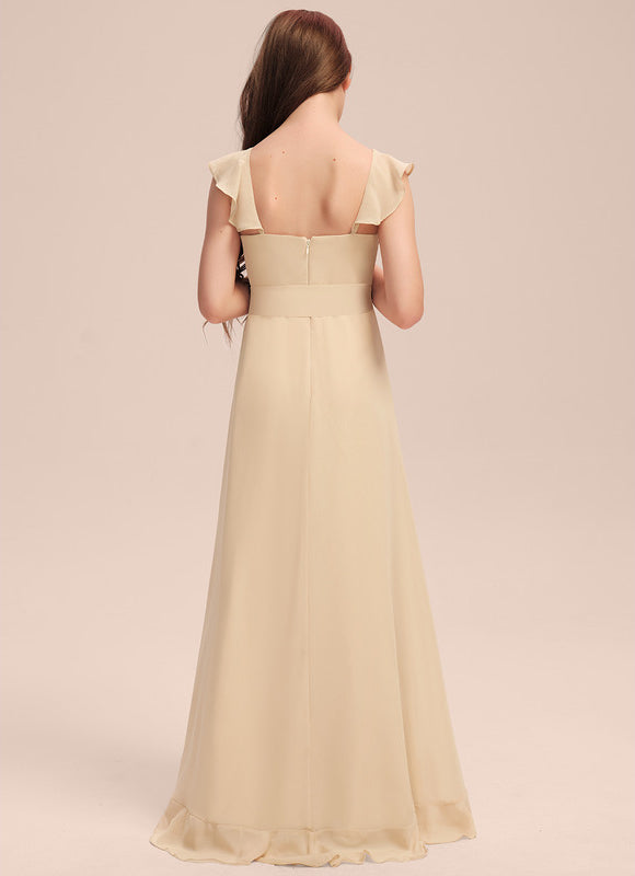 Robe Asymétrique Flottante Beige - gallery 2