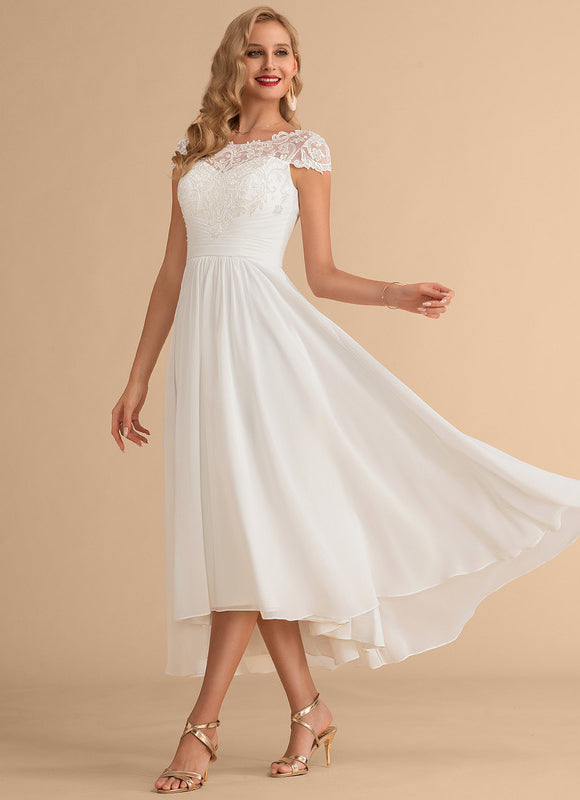 Robe Asymétrique Blanche Fluide - gallery 2