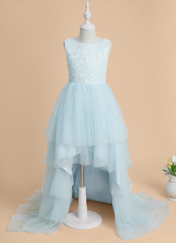 Robe En Tulle Drapée Asymétrique - gallery 1
