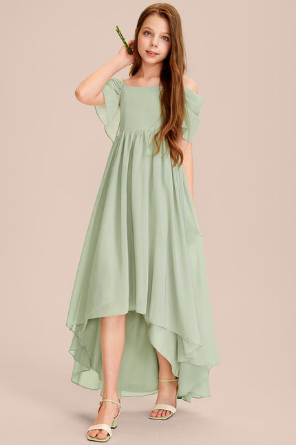 Robe Asymétrique Asymétrique Vert Pâle - gallery 3