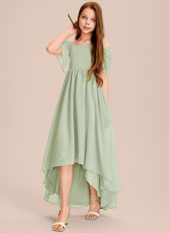 Robe Asymétrique Asymétrique Vert Pâle - gallery 3