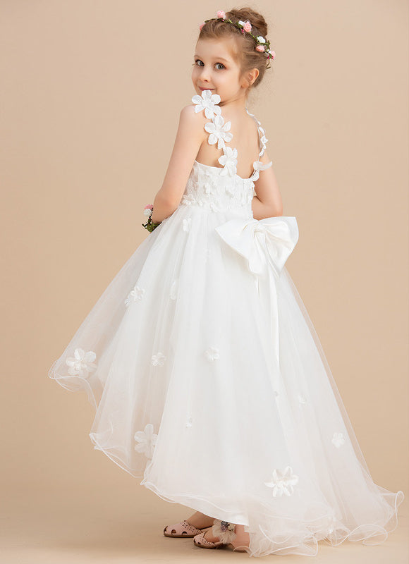 Robe Asymétrique Tulle Florale - gallery 1