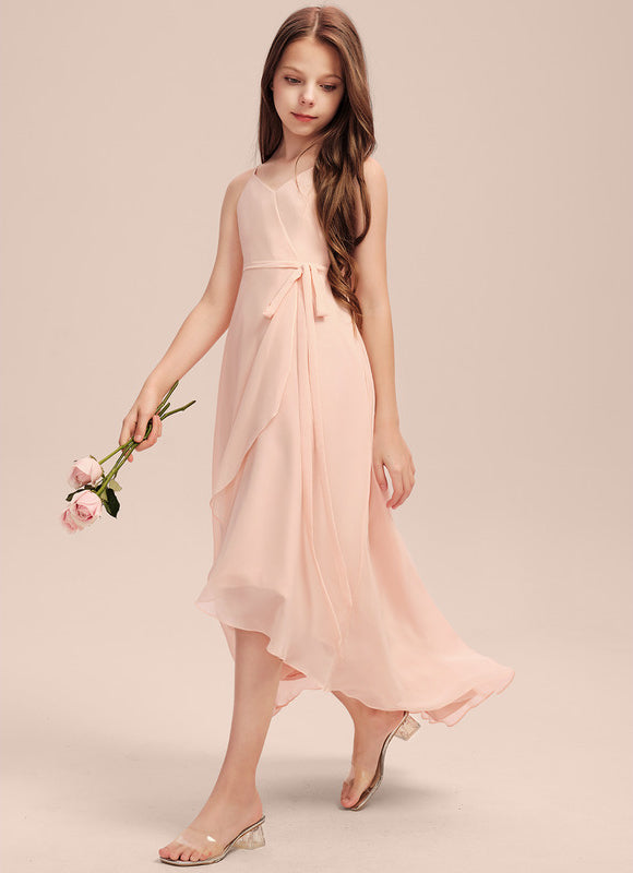 Robe Asymétrique Flottante Beige - gallery 6