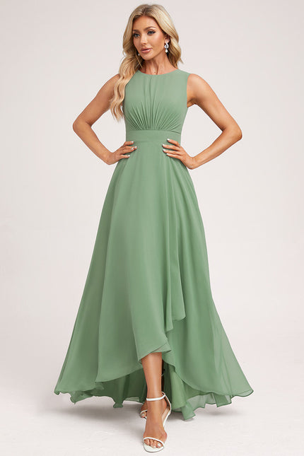 Robe Asymétrique Fluide Vert Émeraude