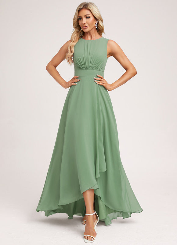 Robe Asymétrique Fluide Vert Émeraude
