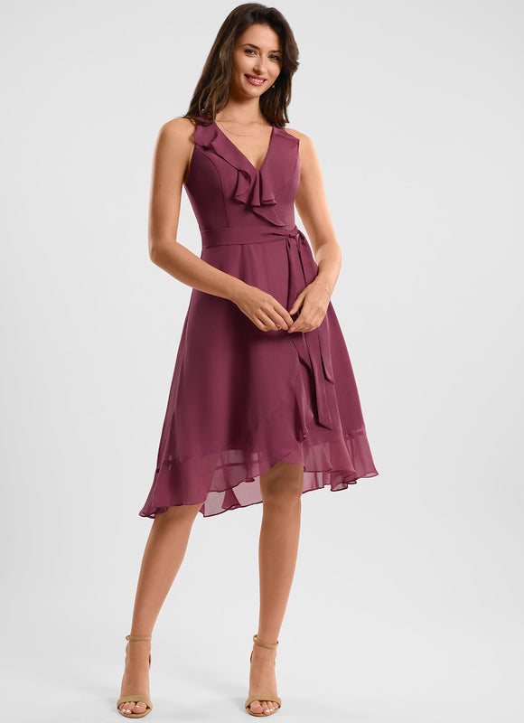 Robe Asymétrique Fluide Vert Pâle - gallery 2