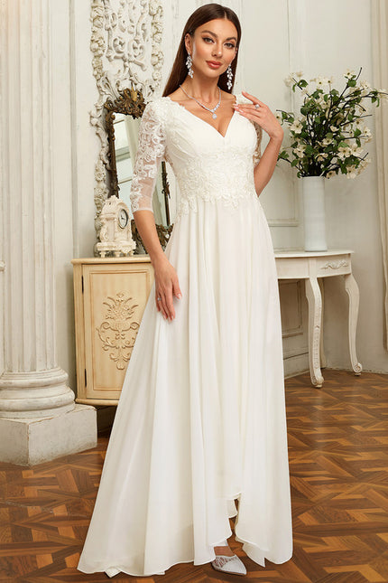 Robe Asymétrique Élégante Dentelle - gallery 1