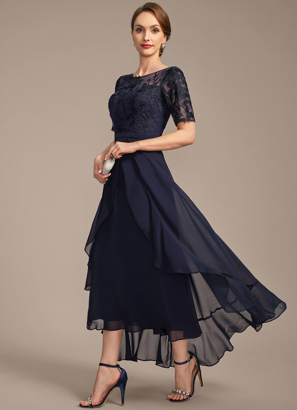 Robe Asymétrique Marine Élégante - gallery 3